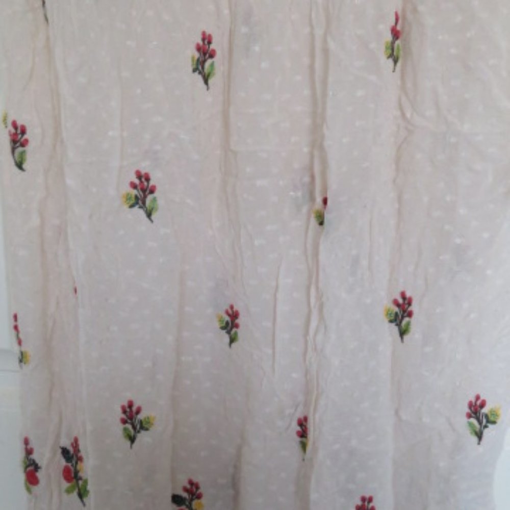 Sheer Embroidered Gauzy MAXI Dress Keyhole Back No Label XS/S (K319) - Picture 4 of 9